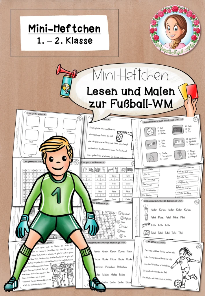 Lesemalblätter Fußball-WM 2026 Deutsch Klasse 1-2 - Cover für Klasse 1-2