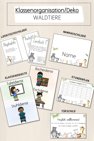 Klassenorganisation/Deko „Waldtiere“ (199759)