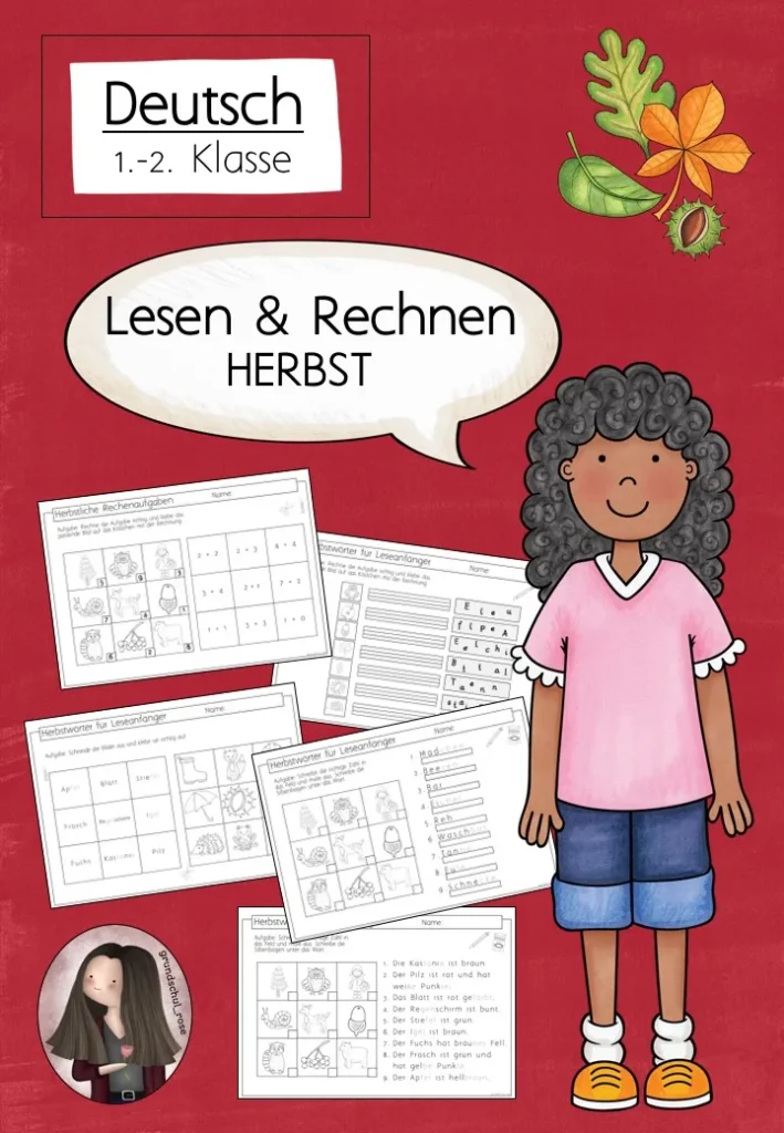 Lesemalblätter Herbst Mathematik Klasse 1 - Cover für Klasse 1