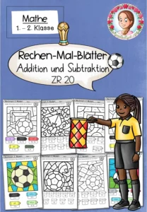 Rechenmalblätter Fußball-WM | ZR 20 | Klasse 1-2