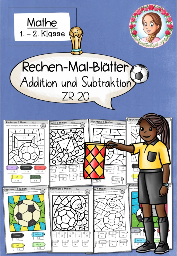 Rechenmalblätter Grundrechenarten Mathematik Klasse 1-2 - Cover für Klasse 1-2