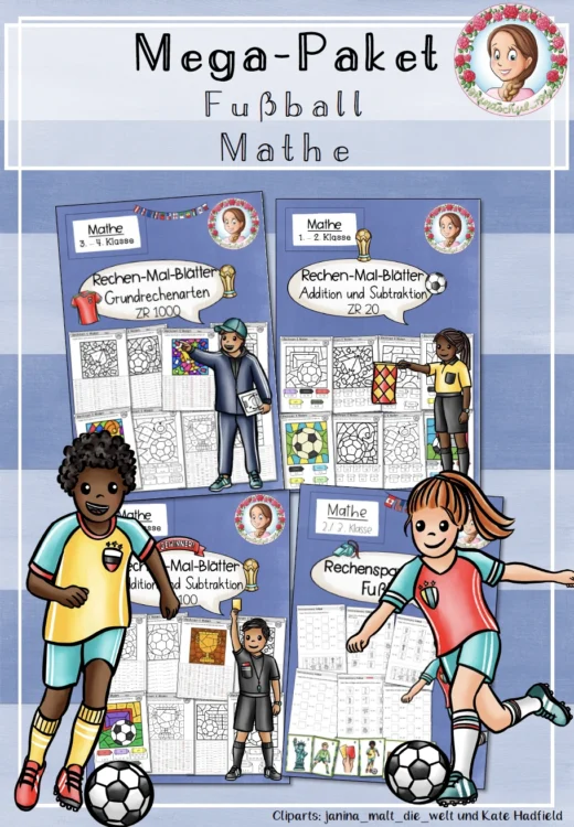 Fußball WM 2026 Mathe Grundschule | Mega-Paket Rechnen