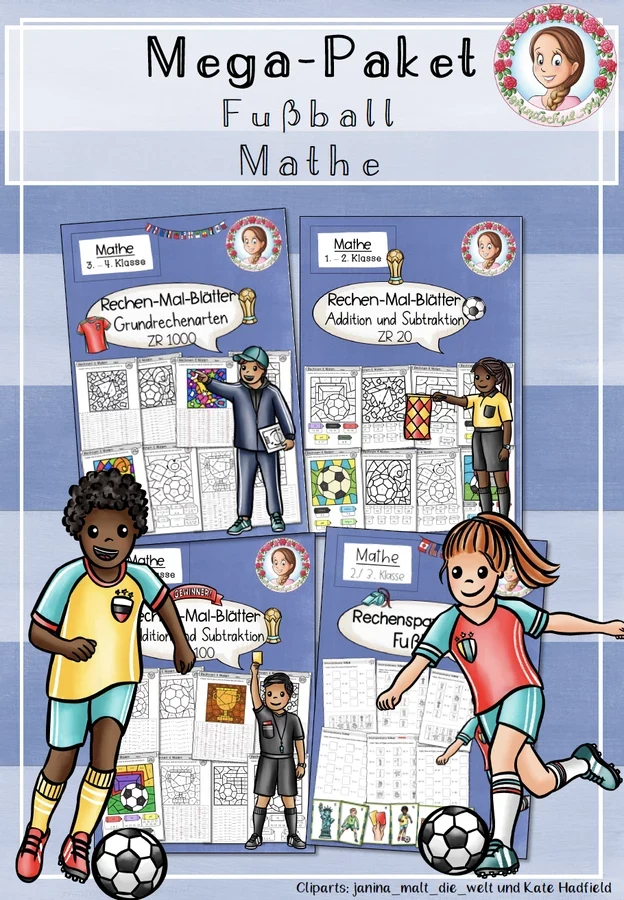 Fußball WM 2026 Mathe Grundschule | Mega-Paket Rechnen