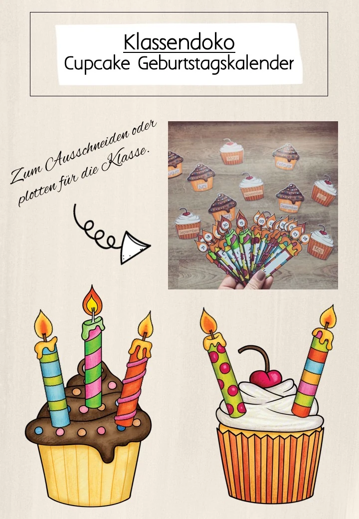 Classroommanagement: Cupcake-Geburtstagskalender für die Klasse