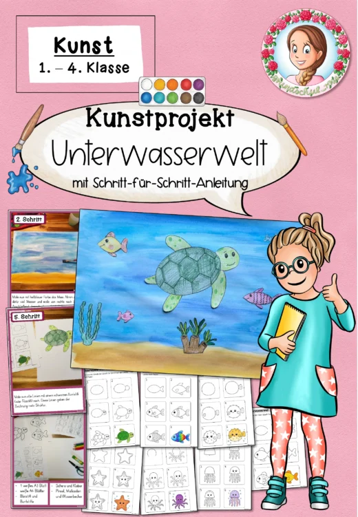 Kunstprojekt Unterwasserwelt | Sommer Kunst Klasse 1-4