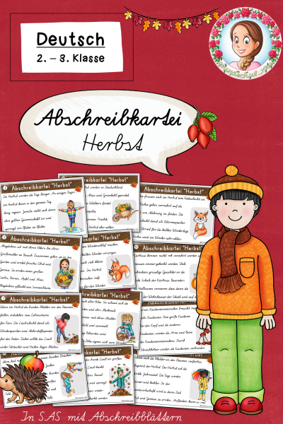 Abschreibkartei für den Herbst in Schulausgangsschrift (SAS) 2.-3. Klasse – 1343781