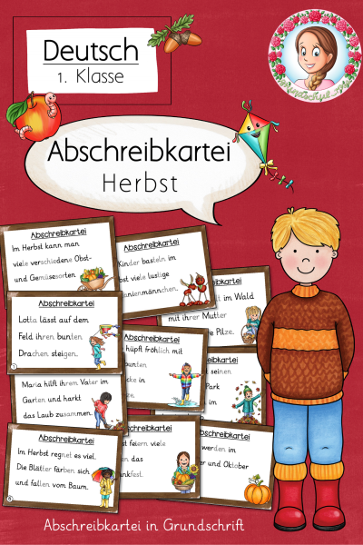 Abschreibkartei Herbst – Grundschrift (1. Klasse) – 710274