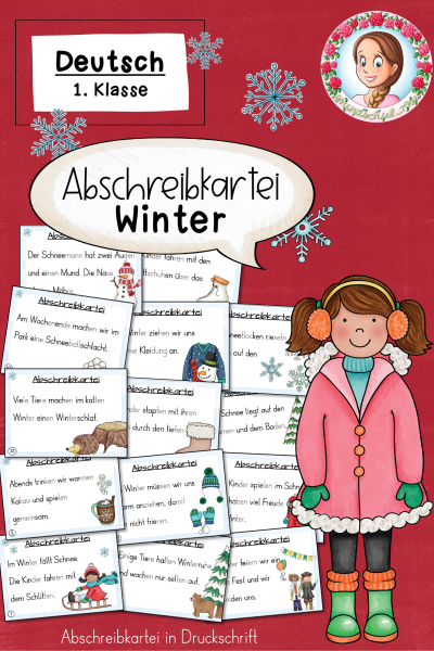 Abschreibkartei Winter Druckschrift (Klasse 1) – 265090