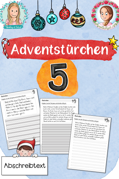 Adventstürchen 5: Weihnachtliches Abschreiben (1.-4. Klasse) – 738150