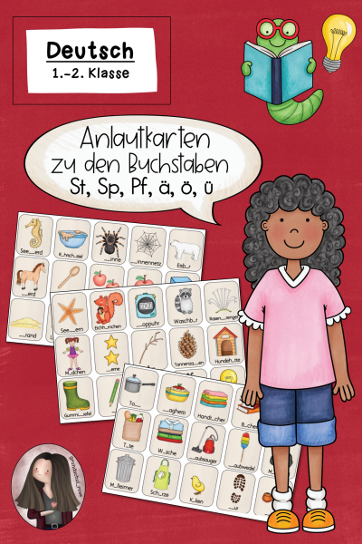 Anlautkarten zu den Buchstaben St, Sp, Pf, ä, ö, ü (Klasse 1 bis 2) Deutsch – 598913