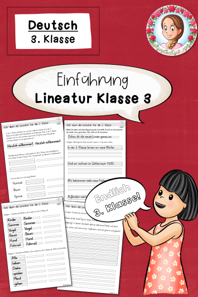 Arbeitsblätter: Einführung Lineatur (Klasse 3) Deutsch – 1264509