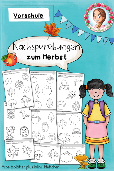 Arbeitsblätter Vorschule Kita Herbst Nachspuren – 826491
