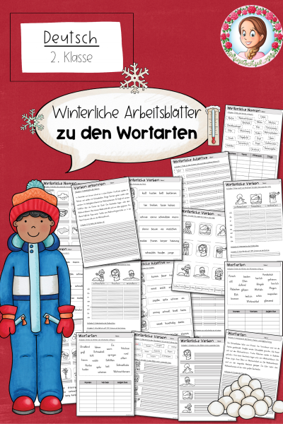 Arbeitsblätter Winter Wortarten (Klasse 2) Deutsch – 732545