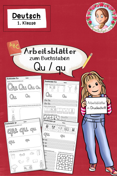 Arbeitsblätter zur Einführung des Buchstabens Q in Druckschrift (1. Klasse) – 708636