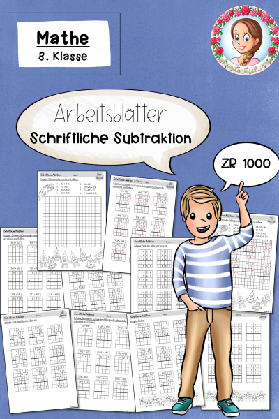 Arbeitsblätter zur schriftlichen Subtraktion / schriftliche Subtraktion ZR 1000 (3. Klasse) – 836069