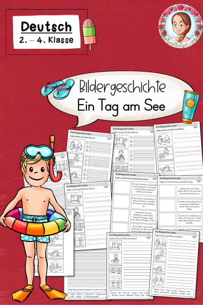 Bildergeschichte Sommer – Ein Tag am See schreiben (2.–4. Klasse) – 844439