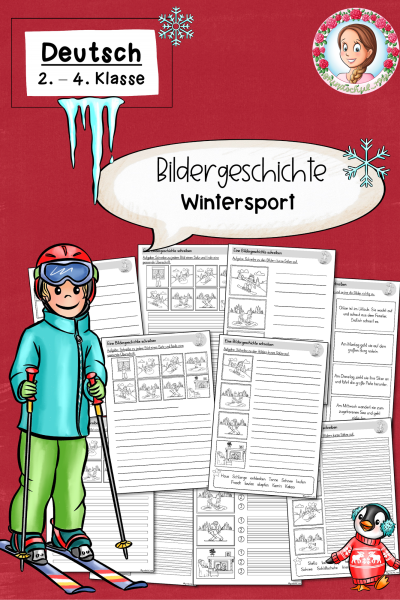 Bildergeschichten/Kurzgeschichten schreiben: Winter / Wintersport (Klasse 2 bis 4) Deutsch – 758161
