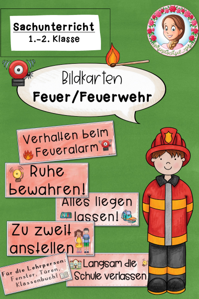 Bildkarten zum Verhalten bei Feuer (1.-2. Klasse) – 1269708