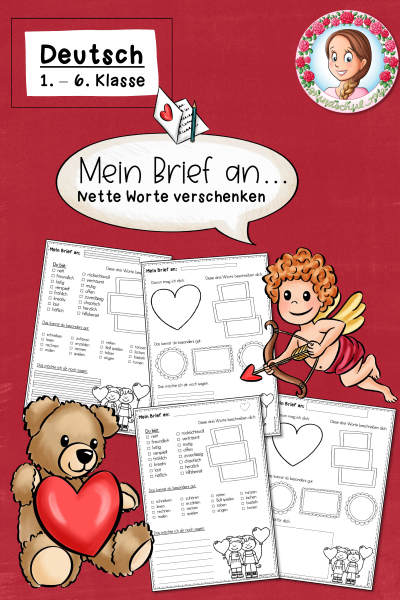 Briefe schreiben: Nette Worte verschenken zum Valentinstag (1.-6. Klasse) Deutsch – 526178
