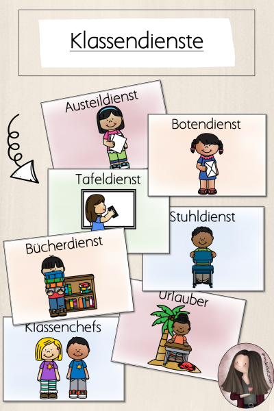 Classroommanagement: Klassendienste (in Pastell) – 407419