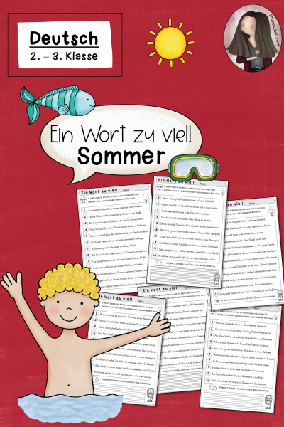 Ein Wort zu viel – Sommer Deutschübung für die 2. & 3. Klasse – 646635