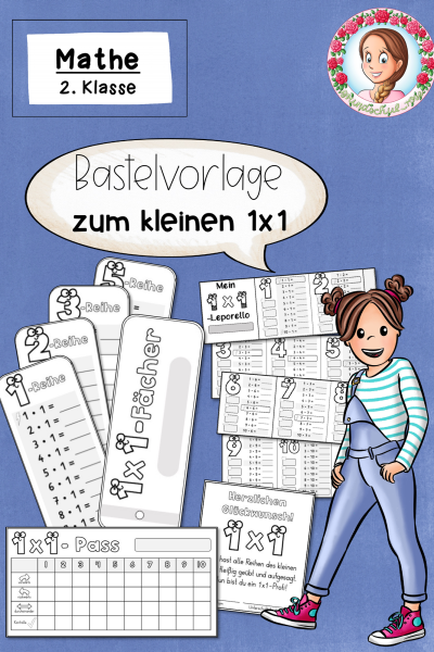 Einmaleins 1×1 Bastelvorlagen für die 2. Klasse – Pass, Fächer, Leporello & Urkunde für das Einmaleins – 1136961