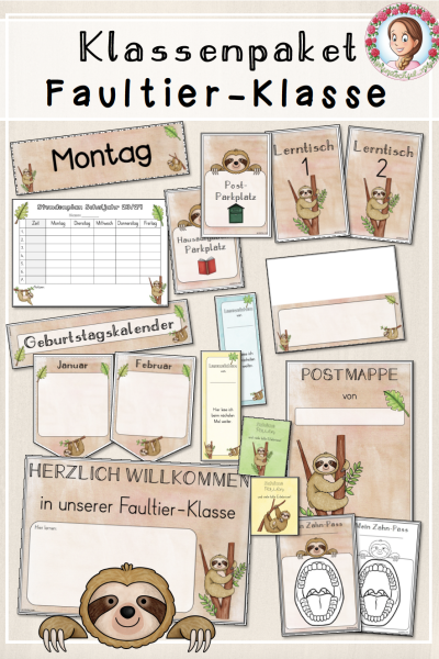 Klassenpaket: Faultier-Klasse (Classroommanagement) – 887541