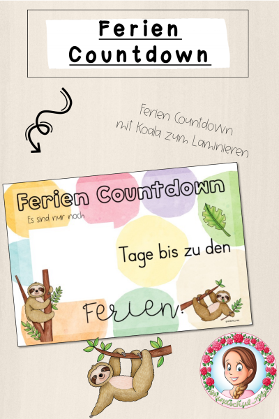 Faultier-Klasse: Ferien Countdown (Classroommanagement) – 887537
