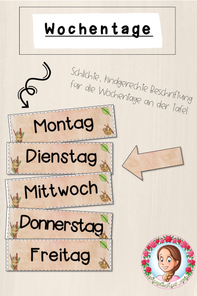 Faultier-Klasse: Wochentage (Classroommanagement) – 887482