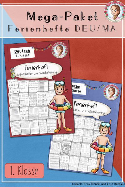 Ferienheft Mathe Deutsch 1. Klasse – Wiederholung & Übungen – 1586436