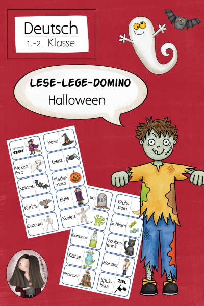 FREEBIE: Lese-Lege-Domino Halloween (1./2. Klasse) – 222492
