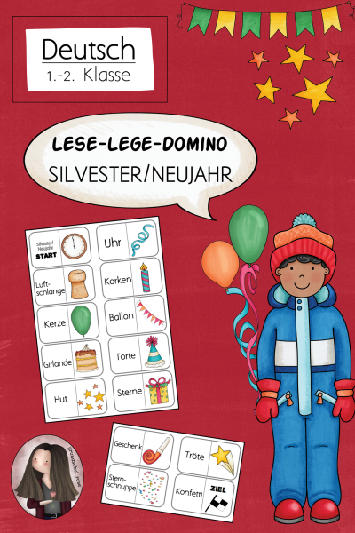 FREEBIE: Lese-Lege-Domino Silvester (Klasse 1 und 2) – 253575
