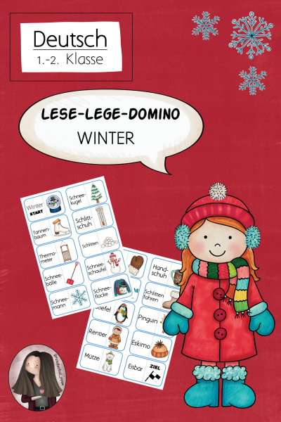 FREEBIE: Lese-Lege-Domino Winter (1./2. Klasse) – 238354