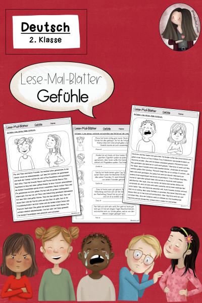 FREEBIE: Lese-Mal-Blätter zu den Gefühlen (2. Klasse) – 600454