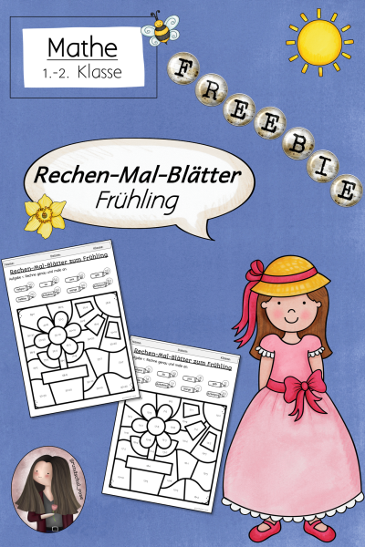 FREEBIE: Rechen-Mal-Blätter zum Frühling (1.-2. Klasse) – 298437