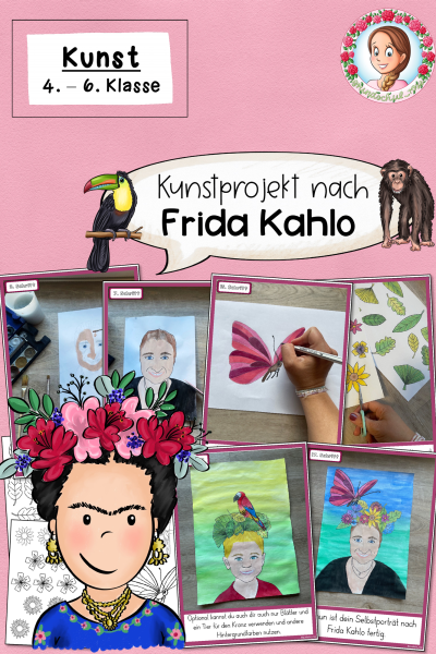 Frida Kahlo: Kunstprojekt Selbstporträt (4.-6. Klasse) – 1584005