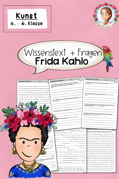 Frida Kahlo: Wissenstext und Fragen (4.-6. Klasse) – 1584003