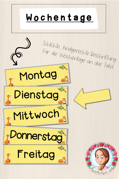 Fuchs-Klasse: Wochentage (Classroommanagement) – 1555182