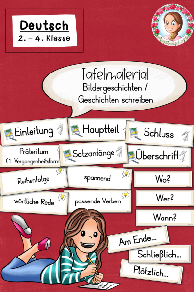Geschichten schreiben Tafelmaterial zu Bildergeschichten (Klasse 2 bis 4) Deutsch – 844161