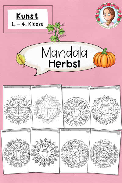 Herbst-Mandala Kunst Ausmalbilder (1.-4. Klasse) – 1651833