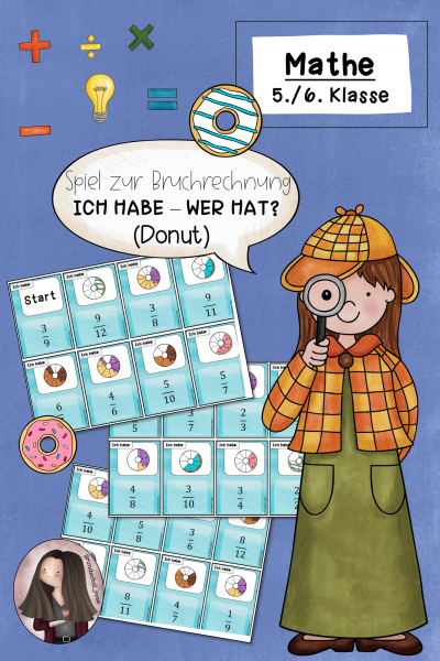 „Ich habe – wer hat?“-Spiel zur Bruchrechnung (Donut-Version) – 581541