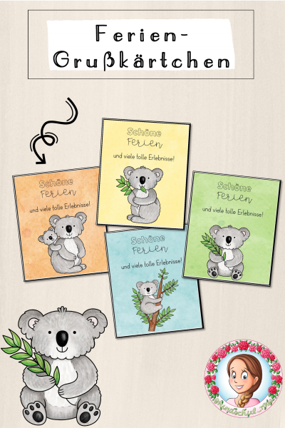 Koala-Klasse: Feriengrüße / Feriengruß (Classroommanagement) – 874956