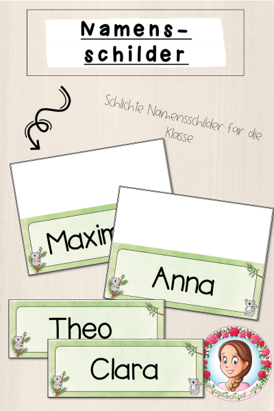 Koala-Klasse: Namensschilder (Classroommanagement) – 874731