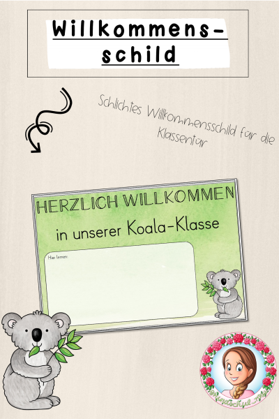 Koala-Klasse: Willkommensschild (Classroommanagement) – 874690