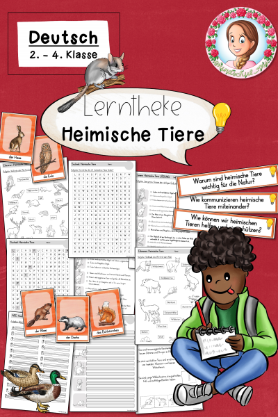 Lerntheke Heimischen Tieren / Heimische Wildtiere plus Bildkarten und Impulsfragen (2.-4. Klasse) – 833083