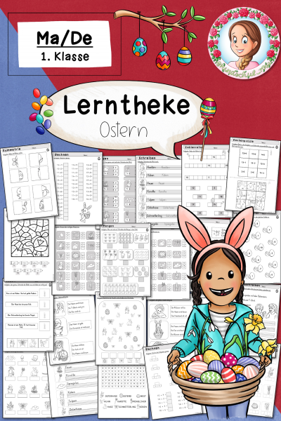 Lerntheke Ostern (Klasse 1) Deutsch Mathe Freiarbeit – 802740