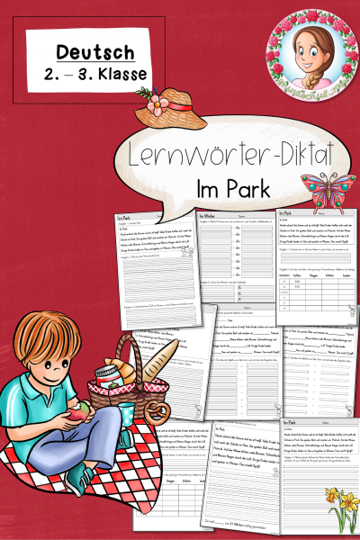Lernwörter-Diktat: Im Park / Sommer (2.-3. Klasse) – 1071923