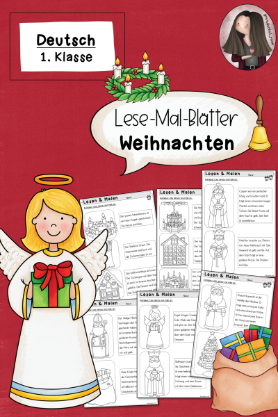 Lese-Mal-Blätter zu Weihnachten (1. Klasse) – 488729