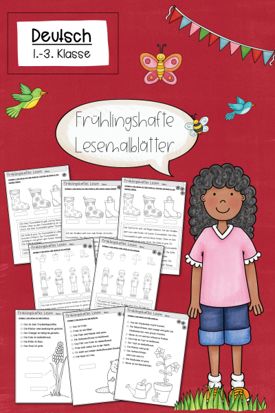 Lesemalblätter Frühling Klasse 1 bis 3 Deutsch – 112809