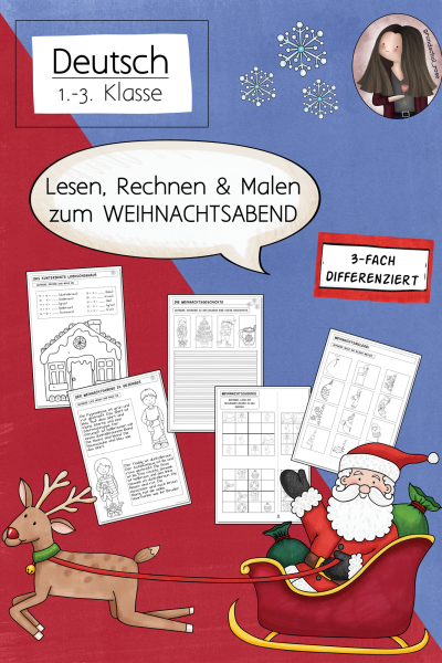 Lesen, Rechen und Malen zum Weihnachtsabend (Klasse 1-3) – 246963